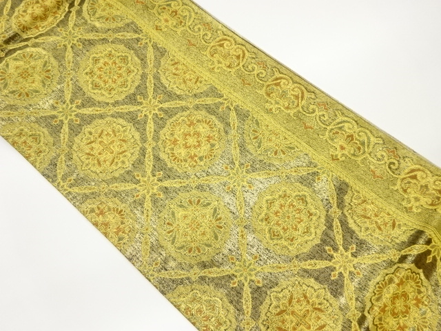 JAPANESE FUKURO OBI / WOVEN FLOWER ARABESQUE